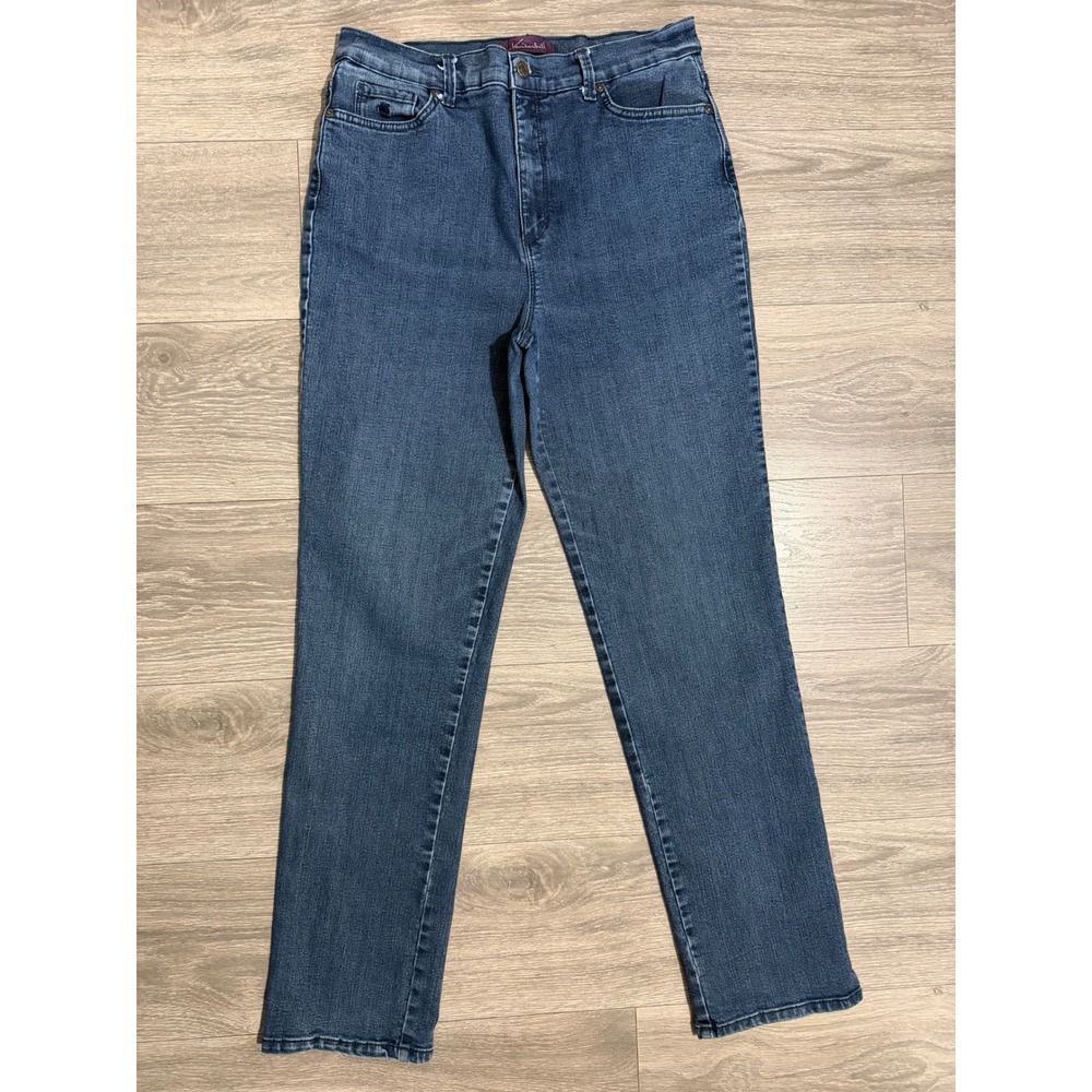 Gloria Vanderbilt Amanda High Rise Straight Leg Jeans Blue 12 Tall Medium Wash